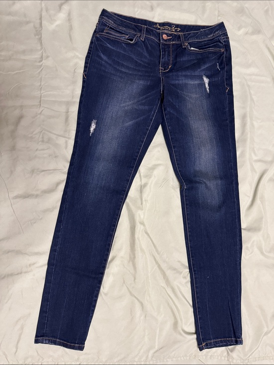 American Rag Denim - American Rag Mid Rise Jeans Dark Wash Distressed Size 11-R